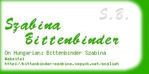 szabina bittenbinder business card
